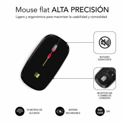 Mouse Subblim SUBMO-LDFLAT1 Black 1600 dpi