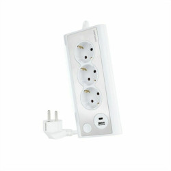 Schuko 3 Way Multi-socket Adapter NANOCABLE 10.37.0013-W