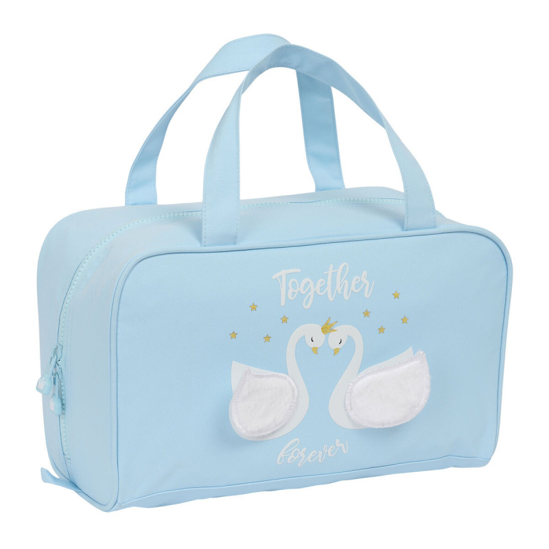 School Toilet Bag Glow Lab Cisnes Light Blue 31 x 14 x 19 cm