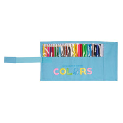 Pencil Case Benetton Spring Roll-up Sky blue 7 x 20 x 7 cm (27 Pieces)