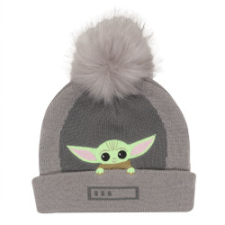 Hat The Mandalorian Grogu In The Crib Beanie Grey