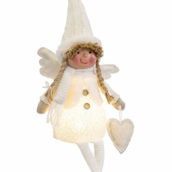 Christmas bauble White Plastic Fabric Angel 16 x 9 x 48 cm