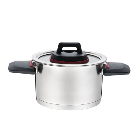 Casserole with Lid Feel Maestro MR-3530-16 Red Black Steel Stainless steel Plastic Ø 16 cm 1,6 L