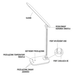 Desk lamp Montis MT042 White Black Aluminium ABS 16 Pieces