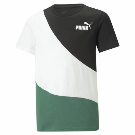 Children’s Short Sleeve T-Shirt Puma Power Cat B Green