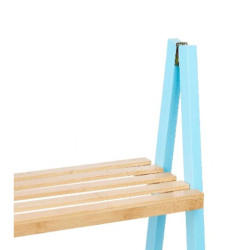 Bathroom Shelves Blue Natural Bamboo Pine 40,3 x 81,5 x 30 cm