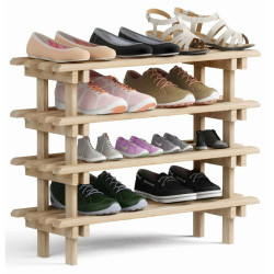 Shoe Rack Astigarraga Evolution Natural Pinewood Stackable 30 x 25,9 x 75 cm