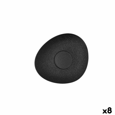 Plate Bidasoa Fosil Black Ceramic Aluminium Oxide 15,8 x 13,8 x 2 cm Coffee (8 Units)