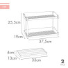 Kitchen Cupboard Organiser Max Home White 2 Shelves 2 Units 37,5 x 25,5 x 19 cm