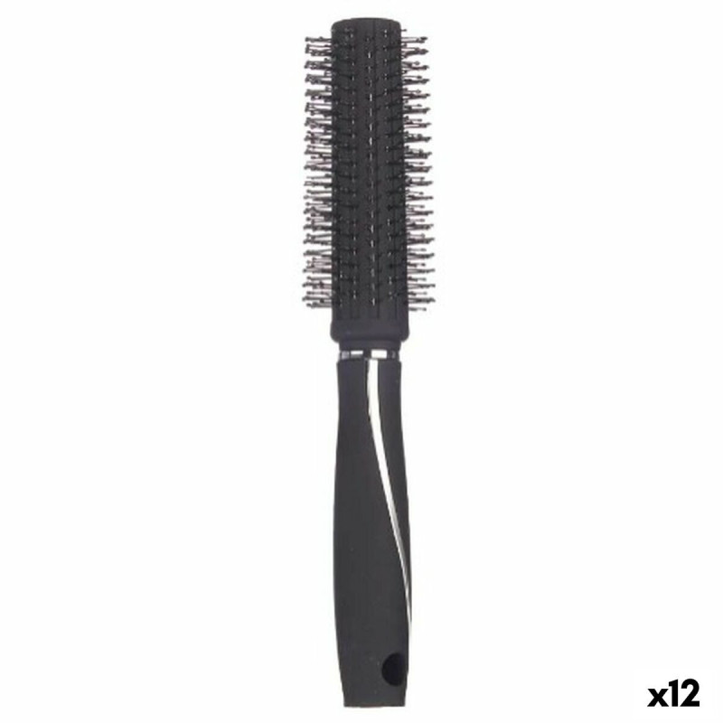 Round Brush Black Silicone Plastic (12 Units)