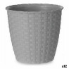 Plant pot Stefanplast Grey Plastic 14 x 13 x 14 cm (12 Units)