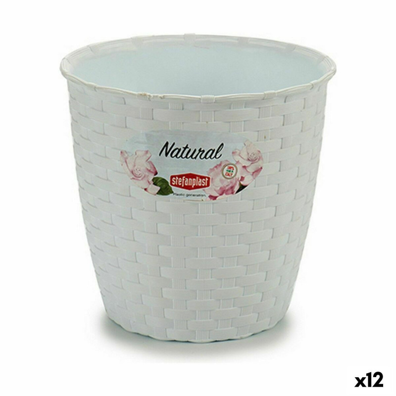 Planter Stefanplast White Plastic 14 x 13 x 14 cm (12 Units)