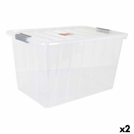 Storage Box with Lid Thais Dem Thais 80 L 66 x 44 x 38 cm (2 Units)