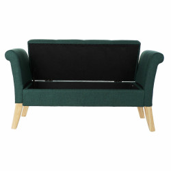 Bench DKD Home Decor 8424001795512 Natural Wood Polyester Green (130 x 44 x 69 cm)