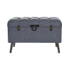 Storage chest with seat DKD Home Decor Blue Metal Polyester MDF (81 x 42 x 52 cm)