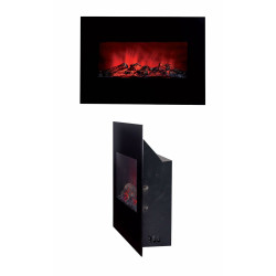 Decorative Electric Chimney Breast Classic Fire Memphis Black 1800 W