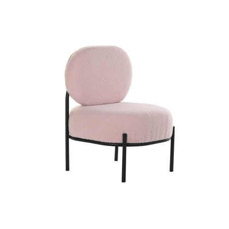 Armchair DKD Home Decor Black Pink Metal 51 x 61 x 79 cm