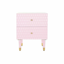 Nightstand DKD Home Decor 52 x 42 x 65 cm Metal Light Pink Mango wood