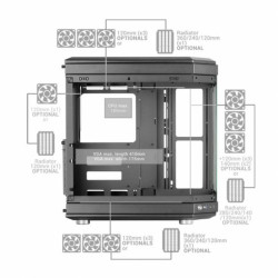 ATX Semi-tower Box Mars Gaming MC-3T  Blue Black