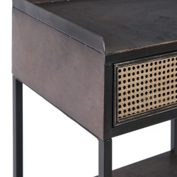 Sideboard BRICK 55 x 38 x 140 cm Black Metal Brown