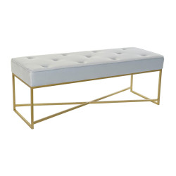 Bench DKD Home Decor Golden Sky blue Metal Plastic 119 x 45 x 43 cm