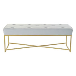 Bench DKD Home Decor Golden Sky blue Metal Plastic 119 x 45 x 43 cm