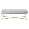 Bench DKD Home Decor Golden Sky blue Metal Plastic 119 x 45 x 43 cm