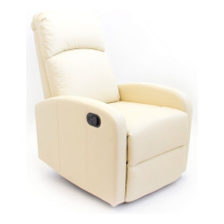 Reclining Armchair Astan Hogar Relax Manual Cream Synthetic Leather