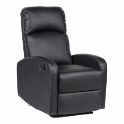 Reclining Armchair Astan Hogar Relax Manual Black Synthetic Leather