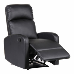 Reclining Armchair Astan Hogar Relax Manual Black Synthetic Leather