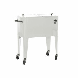 Portable Fridge DKD Home Decor White With wheels Steel PP (56 L) (74 x 43 x 80 cm)