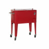 Fridge DKD Home Decor Red With wheels 74 x 43 x 80 cm Steel polypropylene 56 L (74 x 43 x 80 cm)