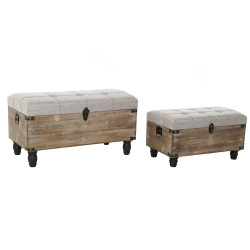 Bench DKD Home Decor Grey Brown (2 pcs) (80 x 40 x 44 cm)