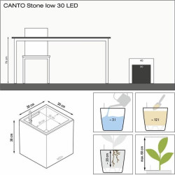 Self-watering flowerpot Lechuza Grey 30 x 30 cm LED