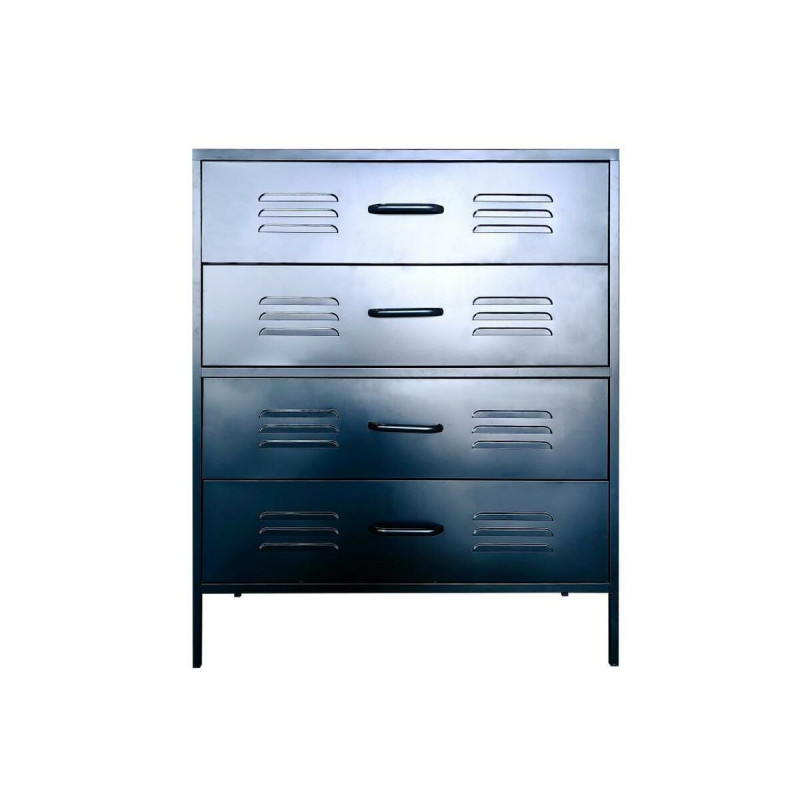 Chest of drawers Home ESPRIT Black Metal Vintage 80 x 35 x 102 cm