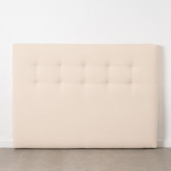 Headboard 165 x 8 x 125 cm Synthetic Fabric Cream