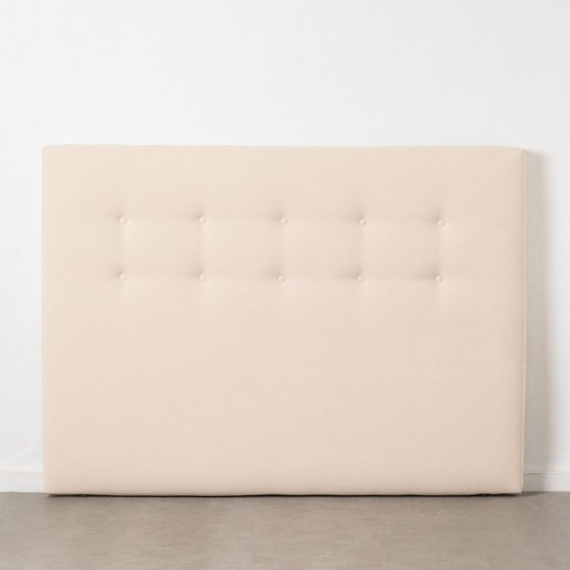 Headboard 165 x 8 x 125 cm Synthetic Fabric Cream