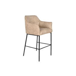 Stool DKD Home Decor Black Beige Metal 59 x 60 x 107 cm