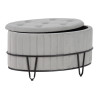 Pouffe 80 x 80 x 46 cm Synthetic Fabric Grey Metal