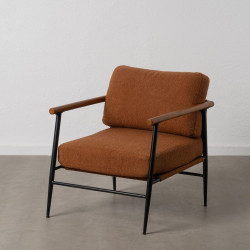 Armchair Brown Black Rubber wood Fabric 70 x 76 x 81 cm