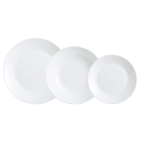 Dinnerware Set Luminarc Zelie White Glass 18 Pieces