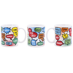 Cup Quid Wow Comics Multicolour Ceramic 330 ml (12 Units)