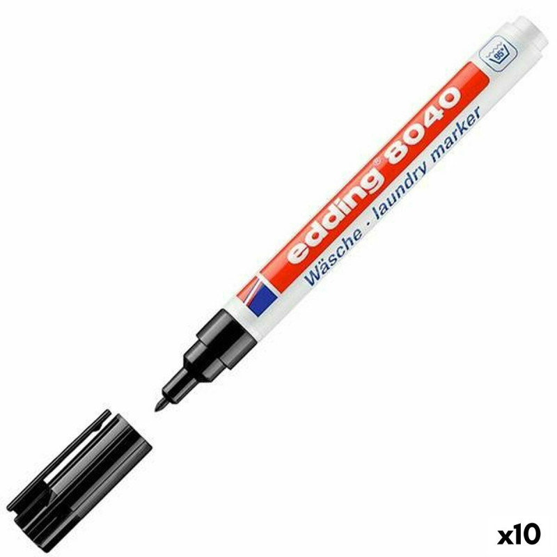 Permanent marker Edding Black (10 Units)