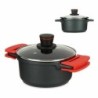 Casserole with glass lid Ø 20 cm Black Aluminium (6 Units)