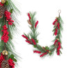 Christmas garland Red Green Plastic Pineapples 140 cm