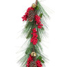 Christmas garland Red Green Plastic Pineapples 140 cm