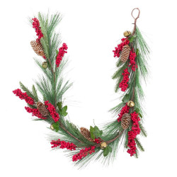 Christmas garland Red Green Plastic Pineapples 140 cm