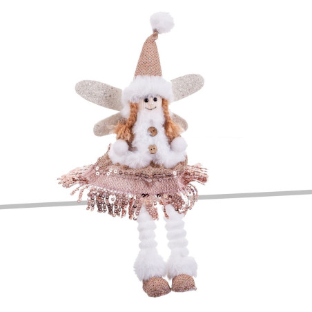 Christmas bauble Multicolour Metal Polyfoam Fabric Angel 16 x 7 x 36 cm