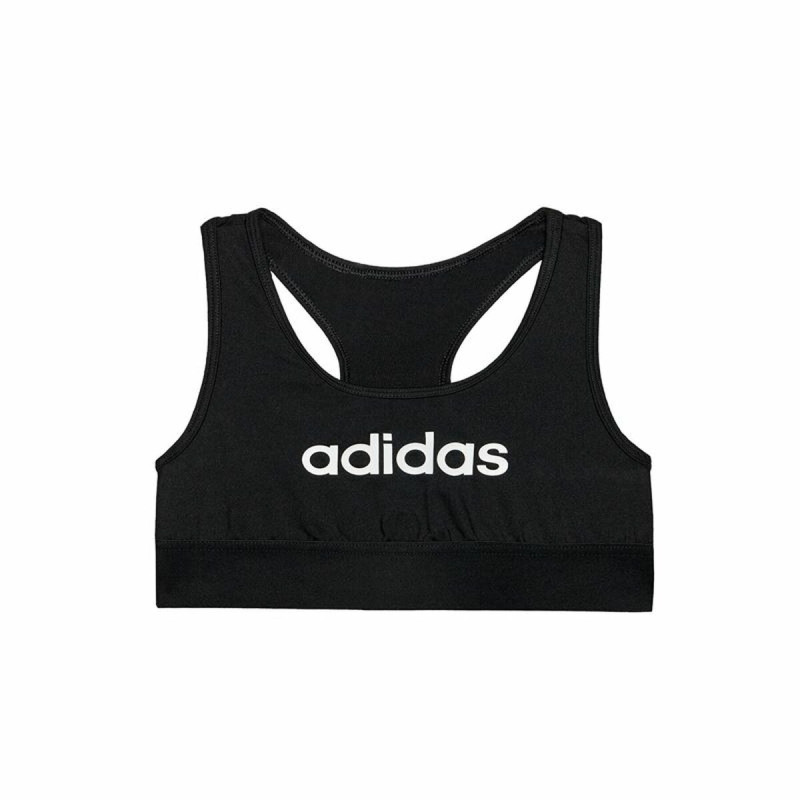 Sports Bra Adidas Sports Single Jersey Children's Black