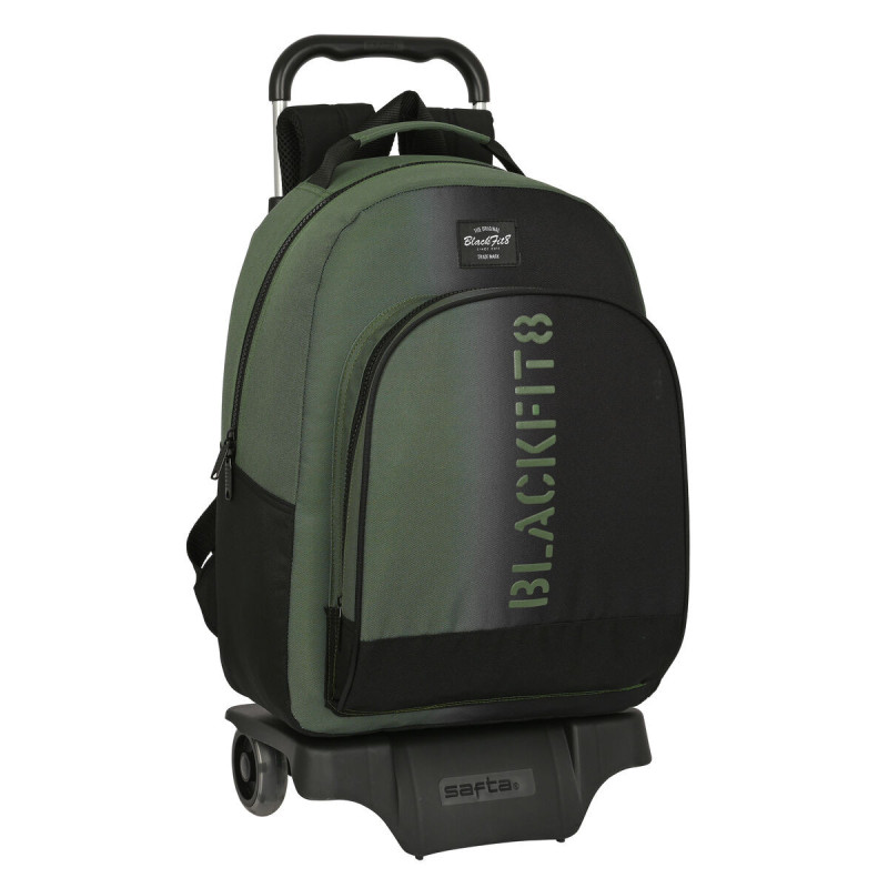 School Rucksack with Wheels BlackFit8 Gradient Black Military green (32 x 42 x 15 cm)